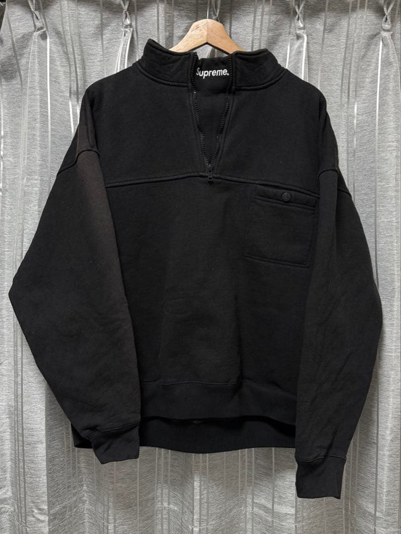 Supreme ブラック ハーフジップ トレーナー 着画あり⭕️ 値下げしました‼️