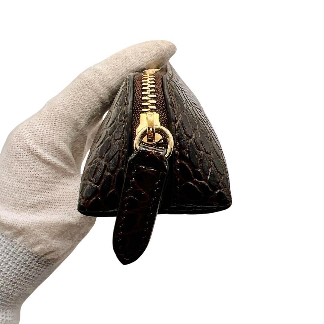 廃盤品 希少 SMYTHSON ブラウン クロコ レザー ペンケース 7395