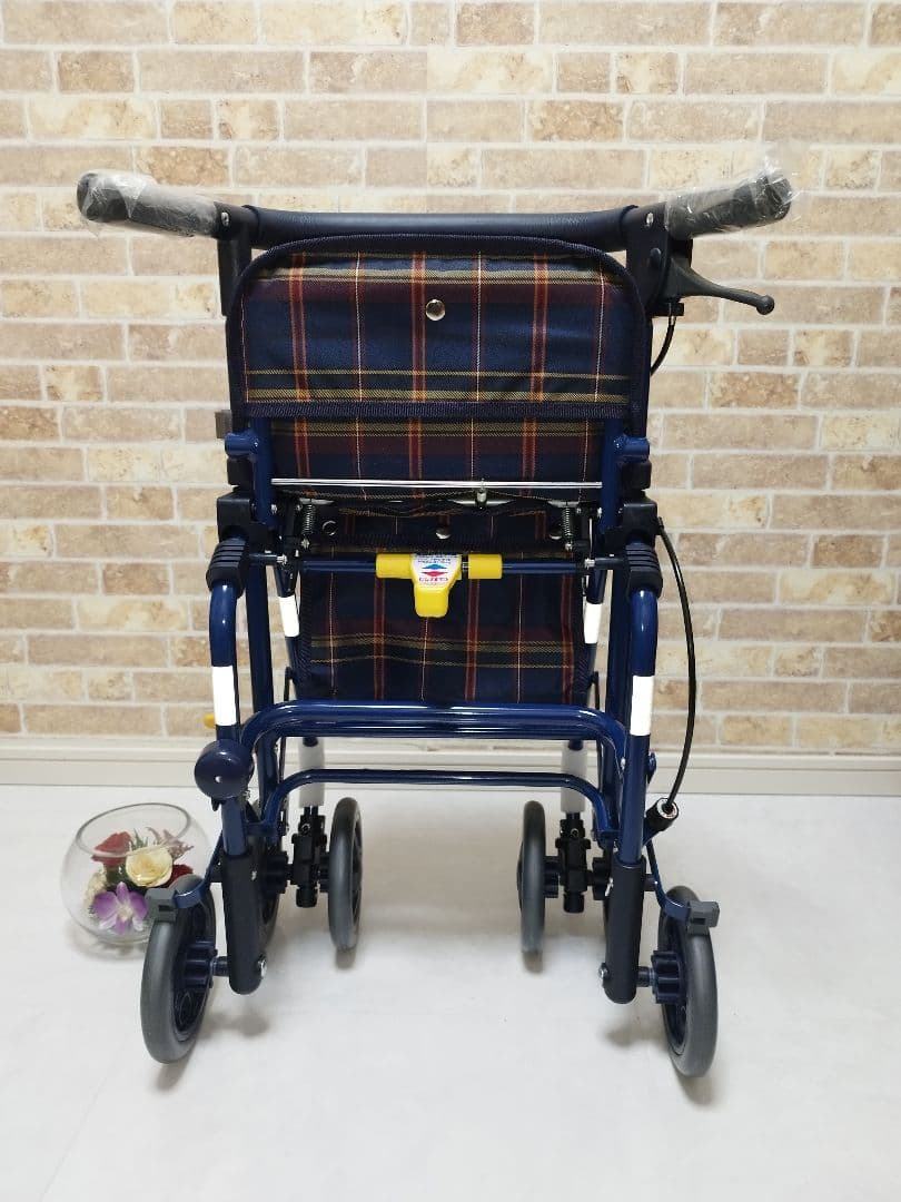 ✨️値引き可能✨️フォルテライト　紺チェック　島製作所　新品シルバーカー