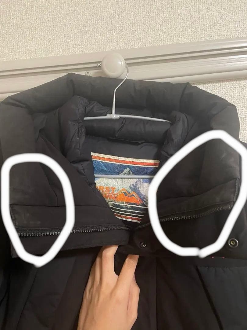 FIRST DOWN フリークスストア別注 パネルショートダウン 黒 S 刺繍