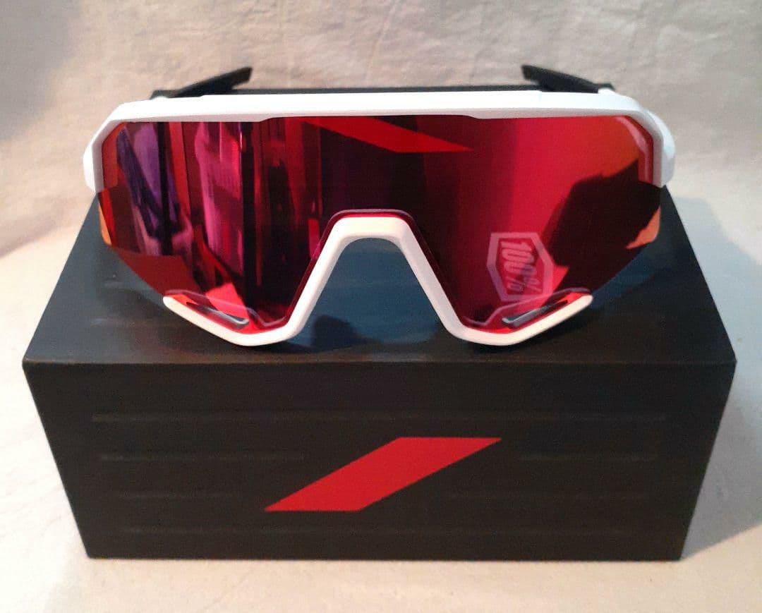 100% Slendale ホワイト レッドミラーレンズ ワンハンドレッド