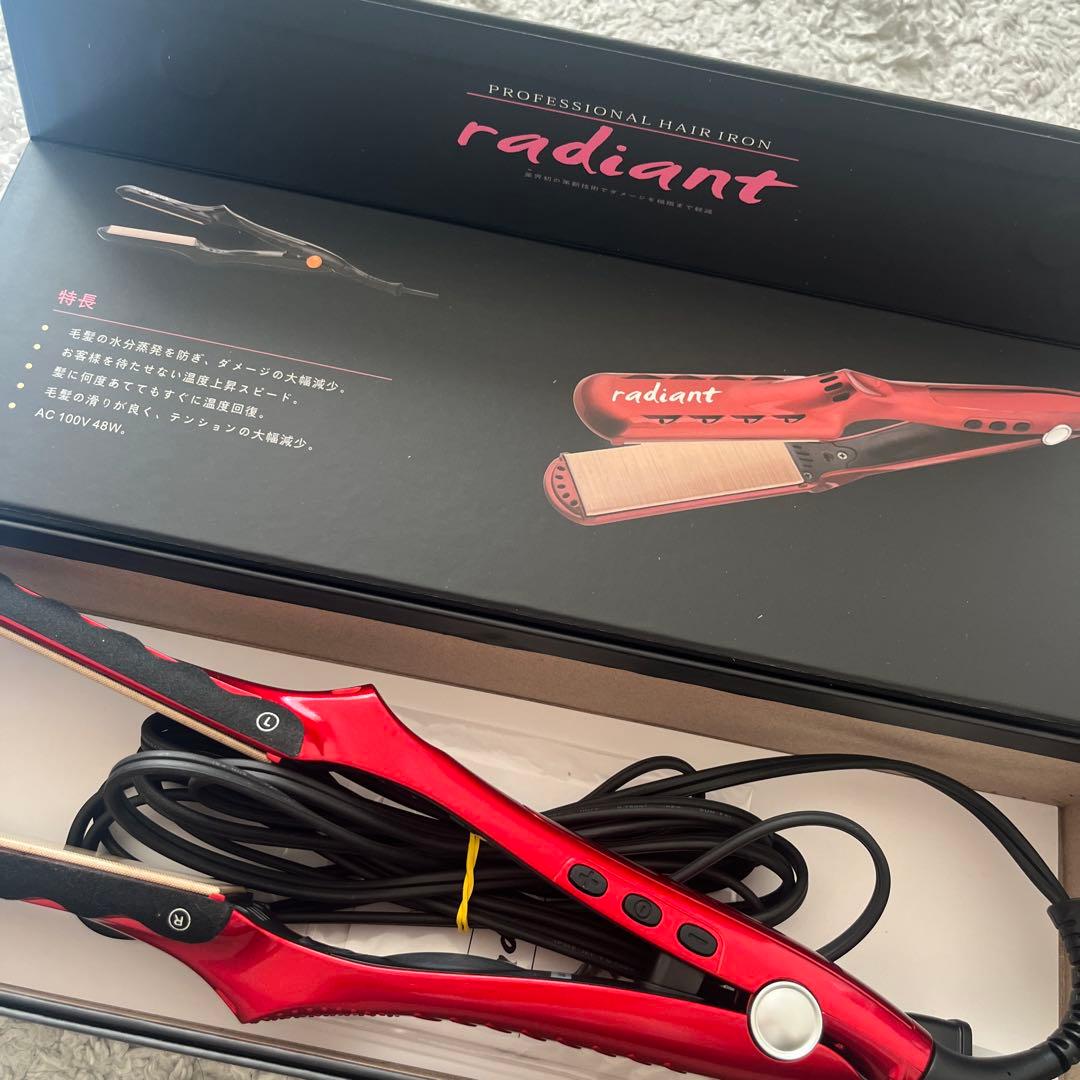 radiant プロフェッショナルヘアアイロン 赤