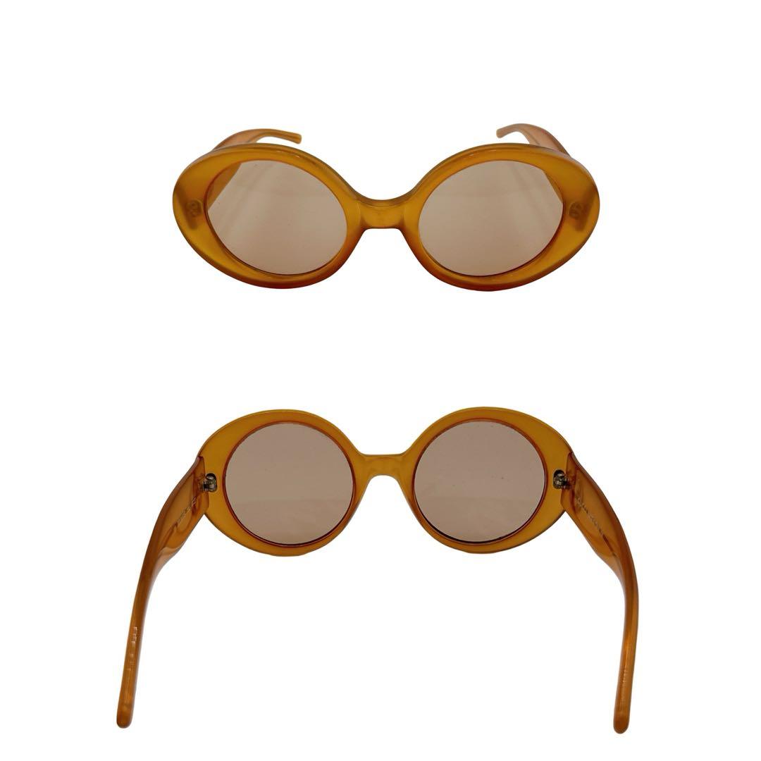 グッチ 度なし サングラス サイドロゴ GGロゴ オレンジ ゴールド レディース