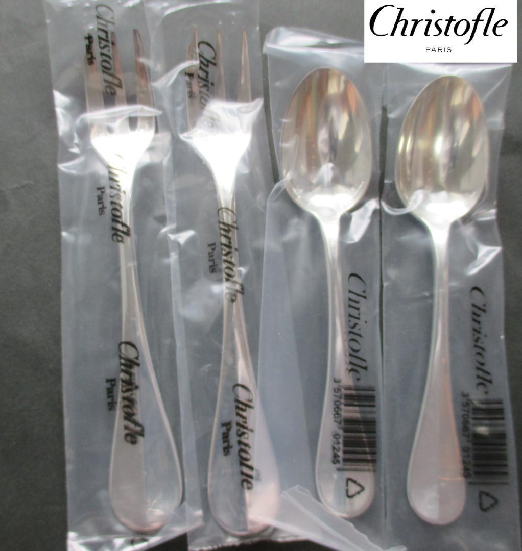 未使用品☆仏蘭西高級銀器クリストフルシルバー　カトラリー4本セット　フィデリオ