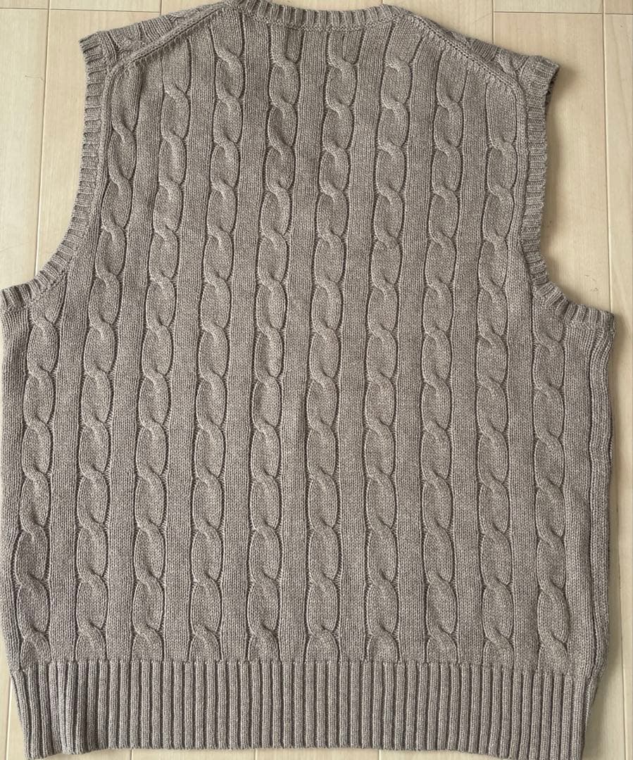 【Mサイズ】Polo Ralph Lauren ケーブルニットベスト ベージュ