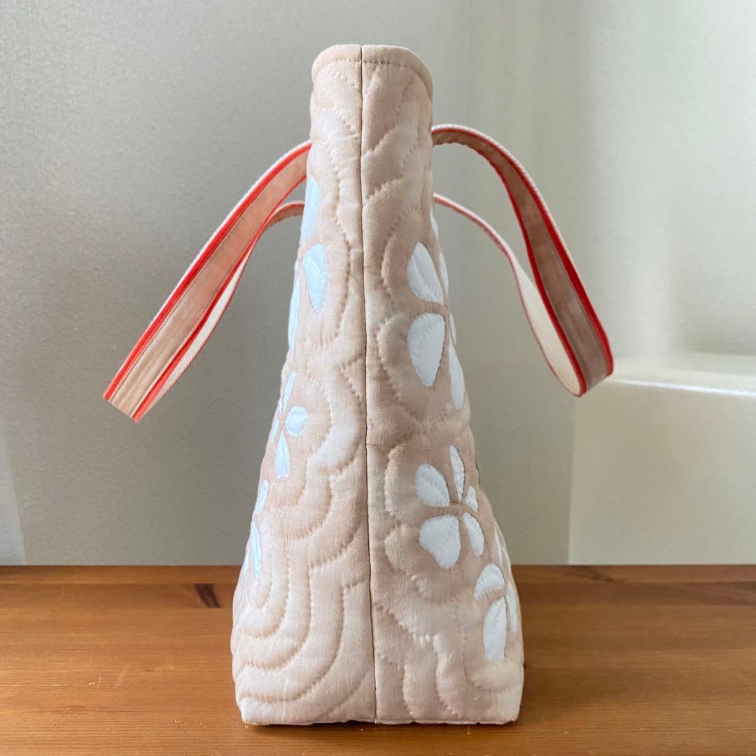 ハワイアンキルト◆トートバッグ◆ハイビスカス&プルメリア◆ハンドメイド