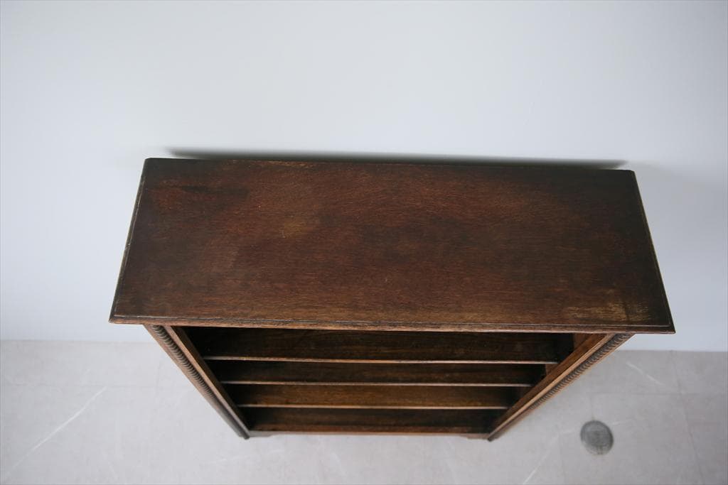 英国アンティーク木製ブックシェルフ/本棚/食器棚/飾り棚/収納ラック92-232