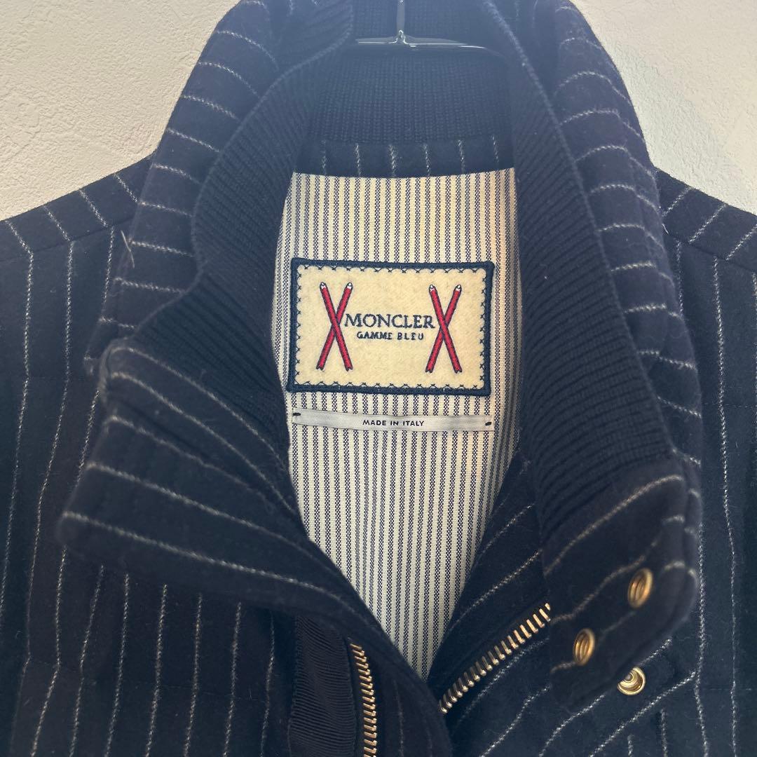 MONCLER ネイビー ストライプ ベスト　モンクレール　ダウン