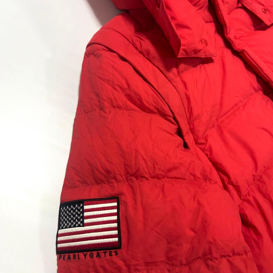 Pearly gates パーリーゲイツ　ダウンジャケット　メンズ　ロゴ　赤　L