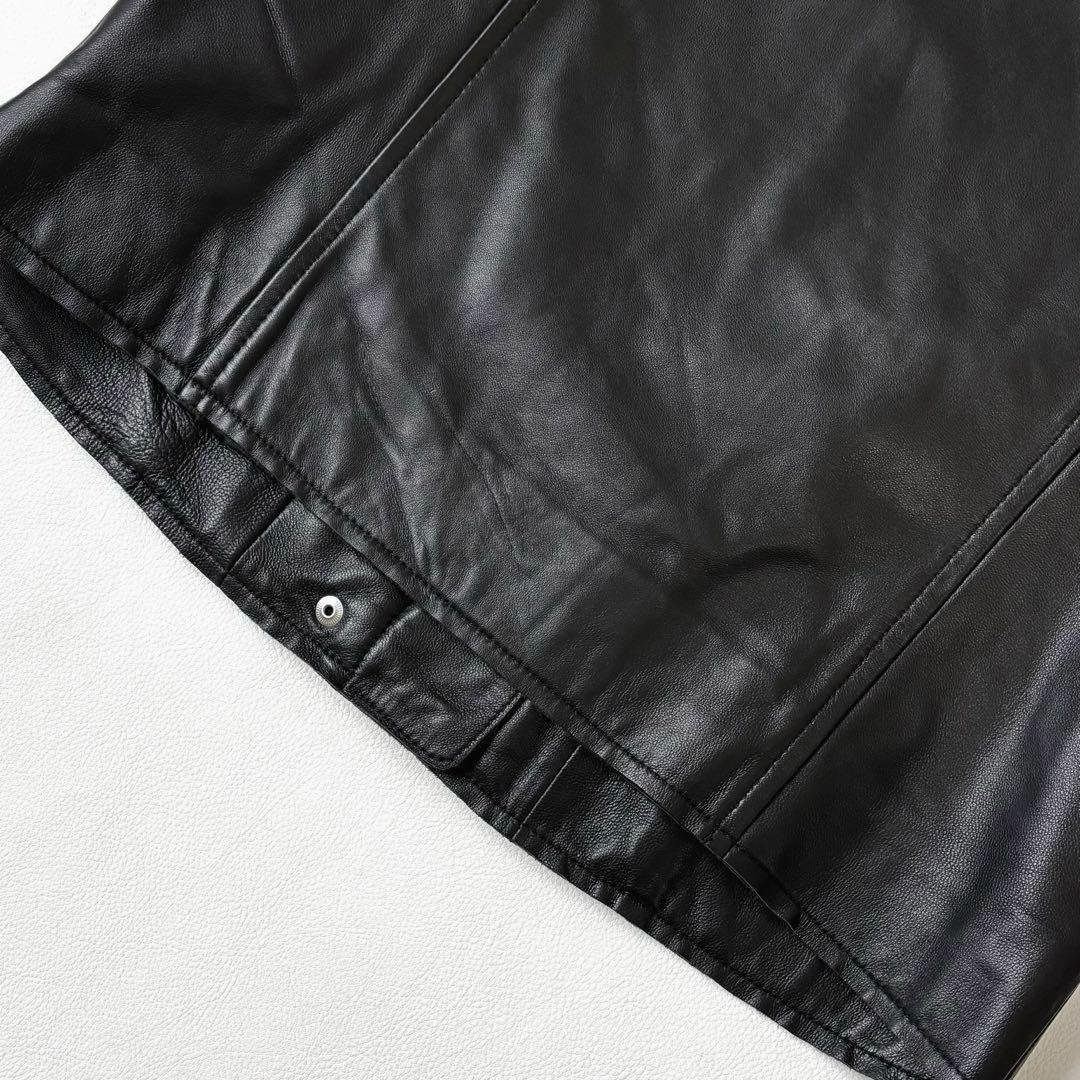 もりのがっこう ラムレザーノーカラージャケットブルゾン L