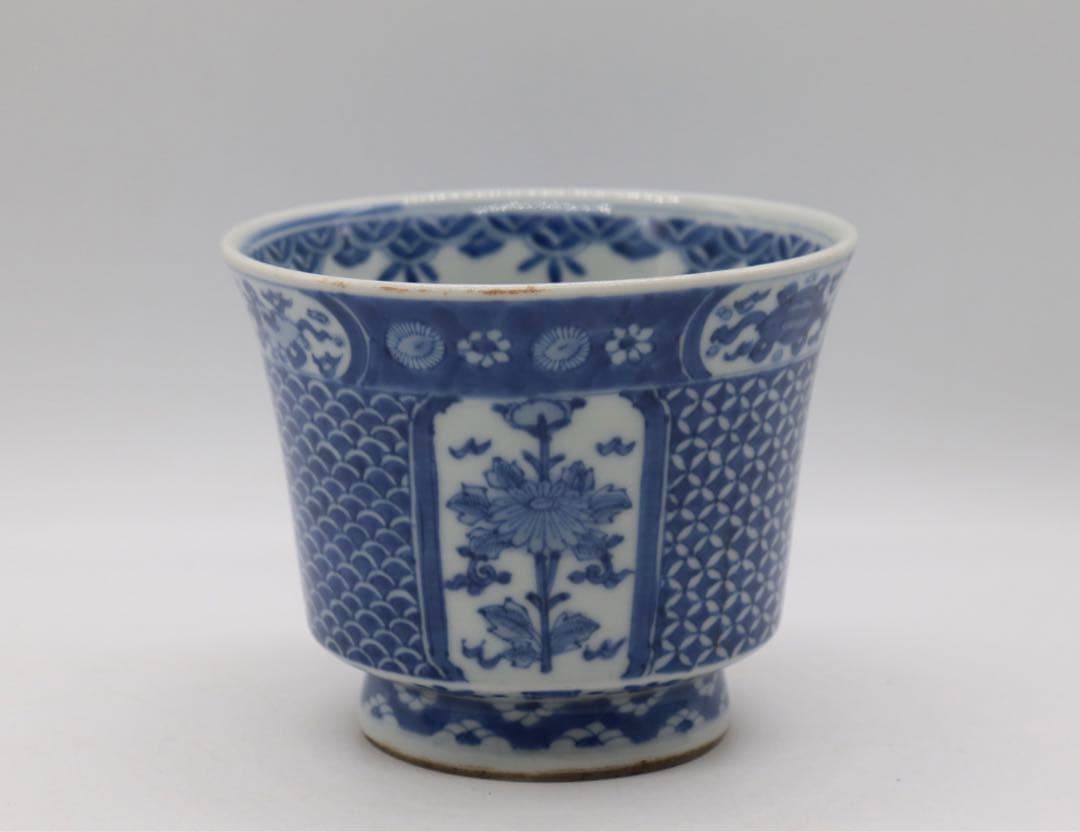 中国　染付菊紋鉢　送料込み0506