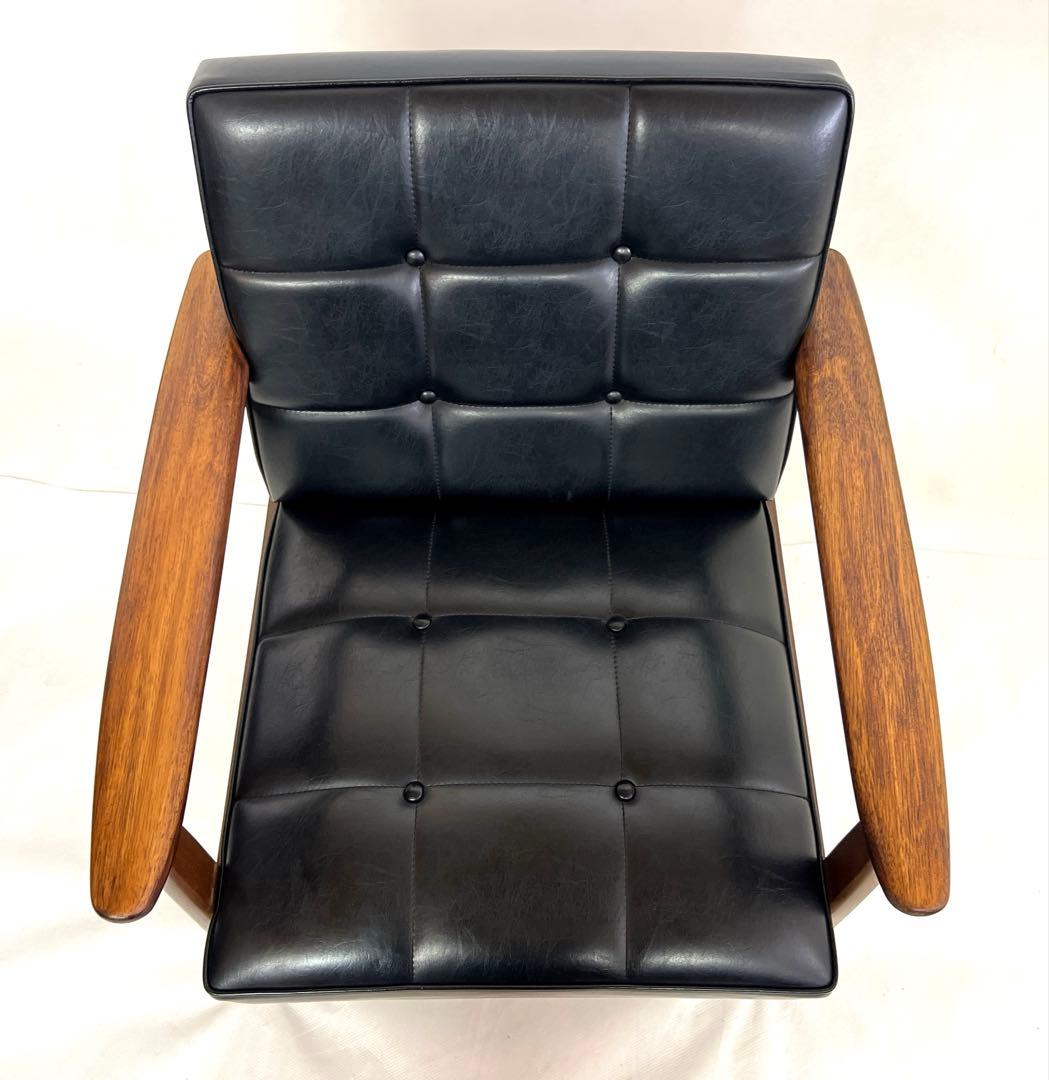 カリモク・Kチェア・1シーター・一人がけ・スタンダードブラック・破れなし