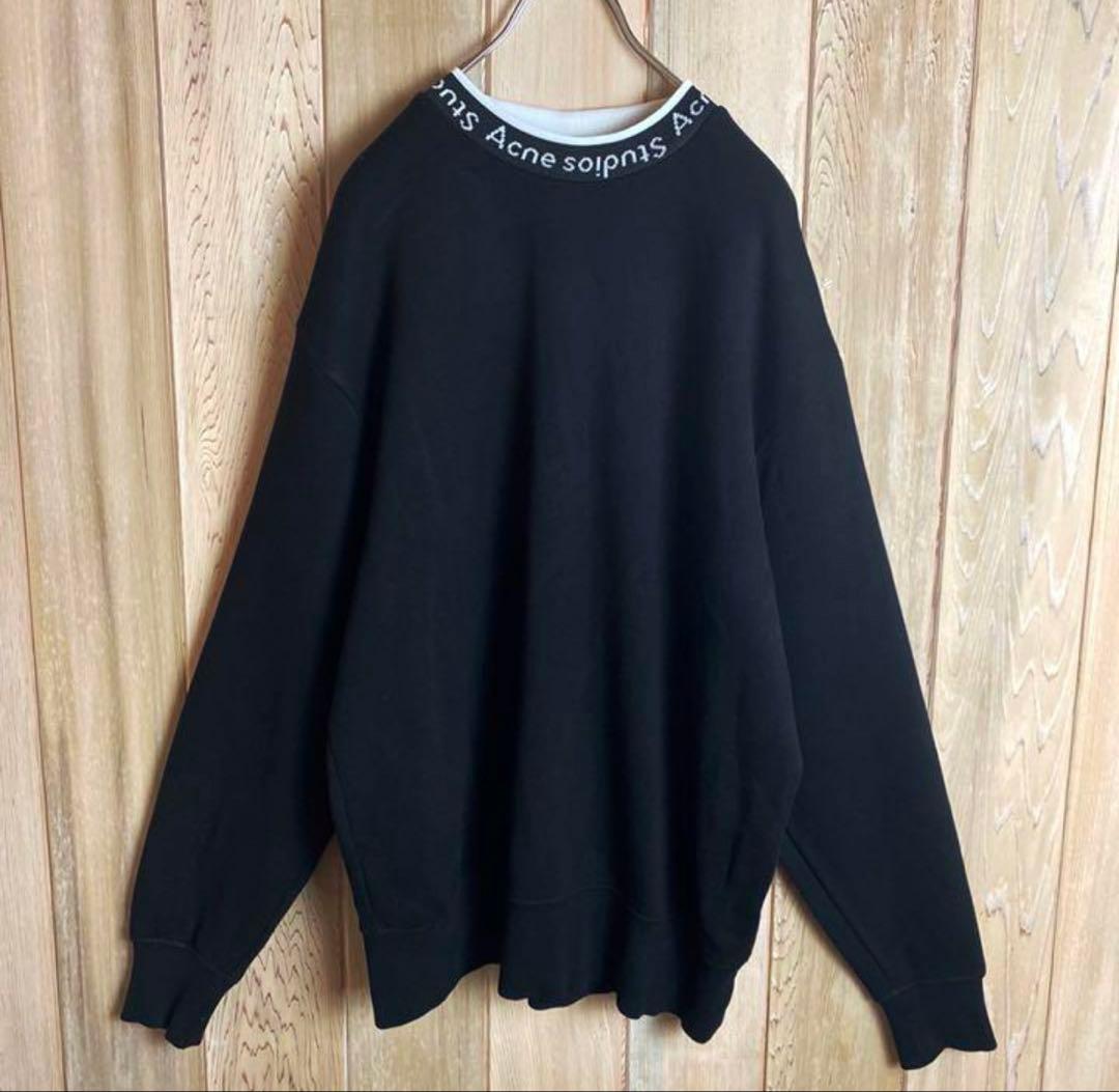 【人気Lサイズ】アクネストゥディオス☆首元ロゴ入りモックネックスウェット 即完売