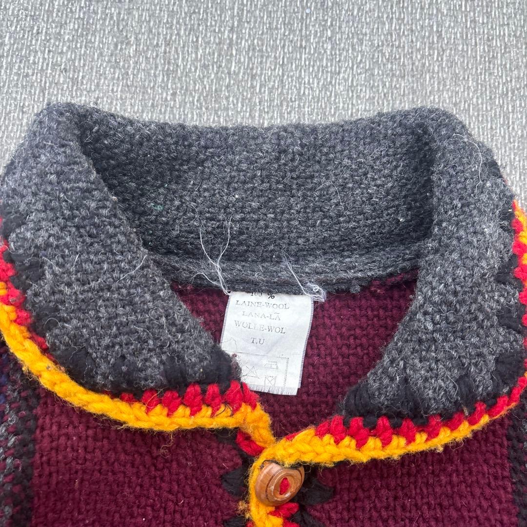 エクアドルニット ハンドニット カーディガン 古着