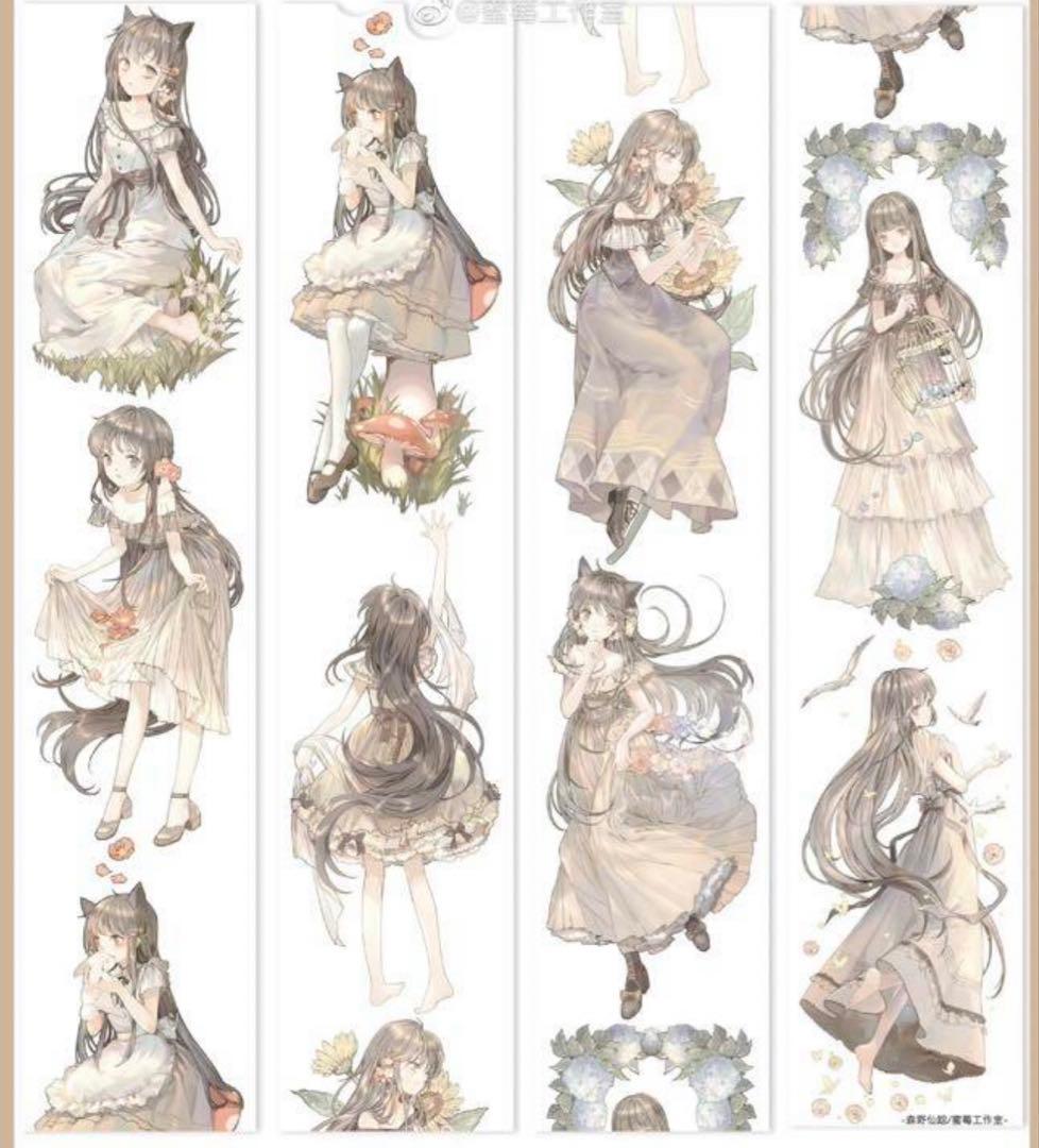 《在庫ラスト❗️処分セール》海外人物　マスキングテープ　墨魚 14点　⚠️ホロpet