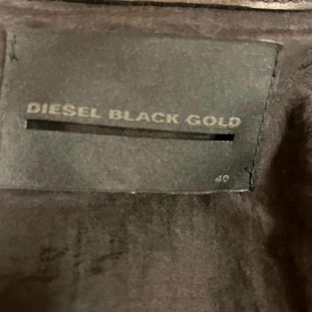 ゆ*こ様 【新品未使用】ディーゼル ブラックゴールド ライダース シングル ブル