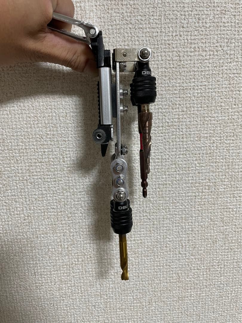 ダブルタクトプレート　ビットホルダー4P ニックス風チェーン・ゴールド×ブラック