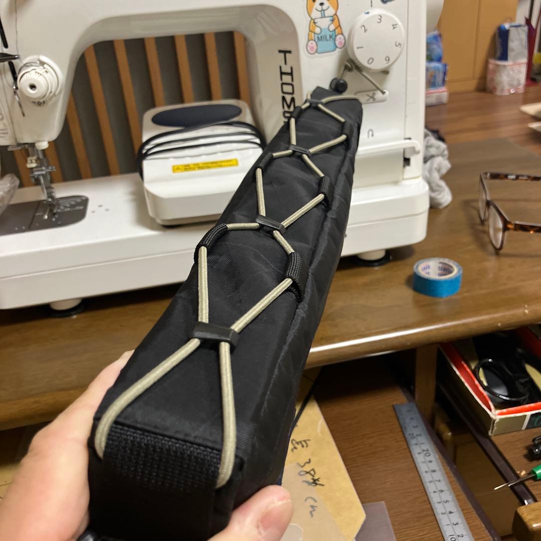 ハンドメイドフレームバッグ　X-PAC ブラック　42.5cm