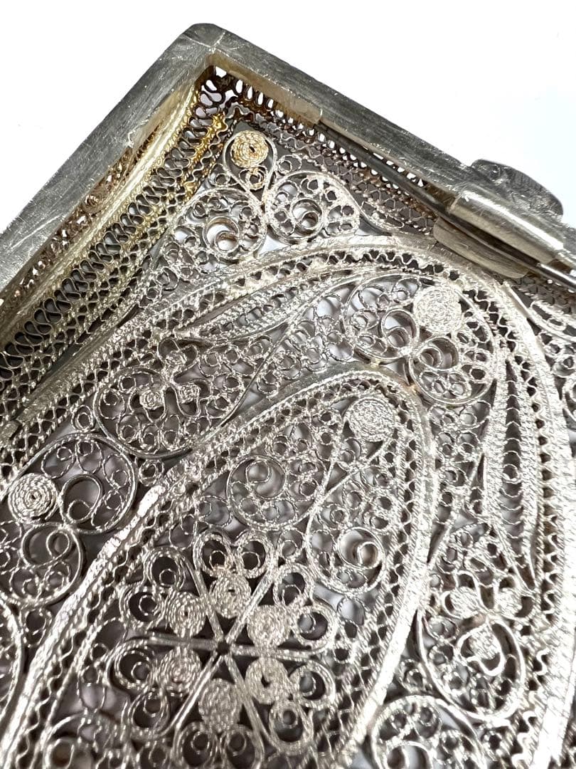 美品 シルバー silver 煙草入 小物入 銀細工 メッシュ 約132g