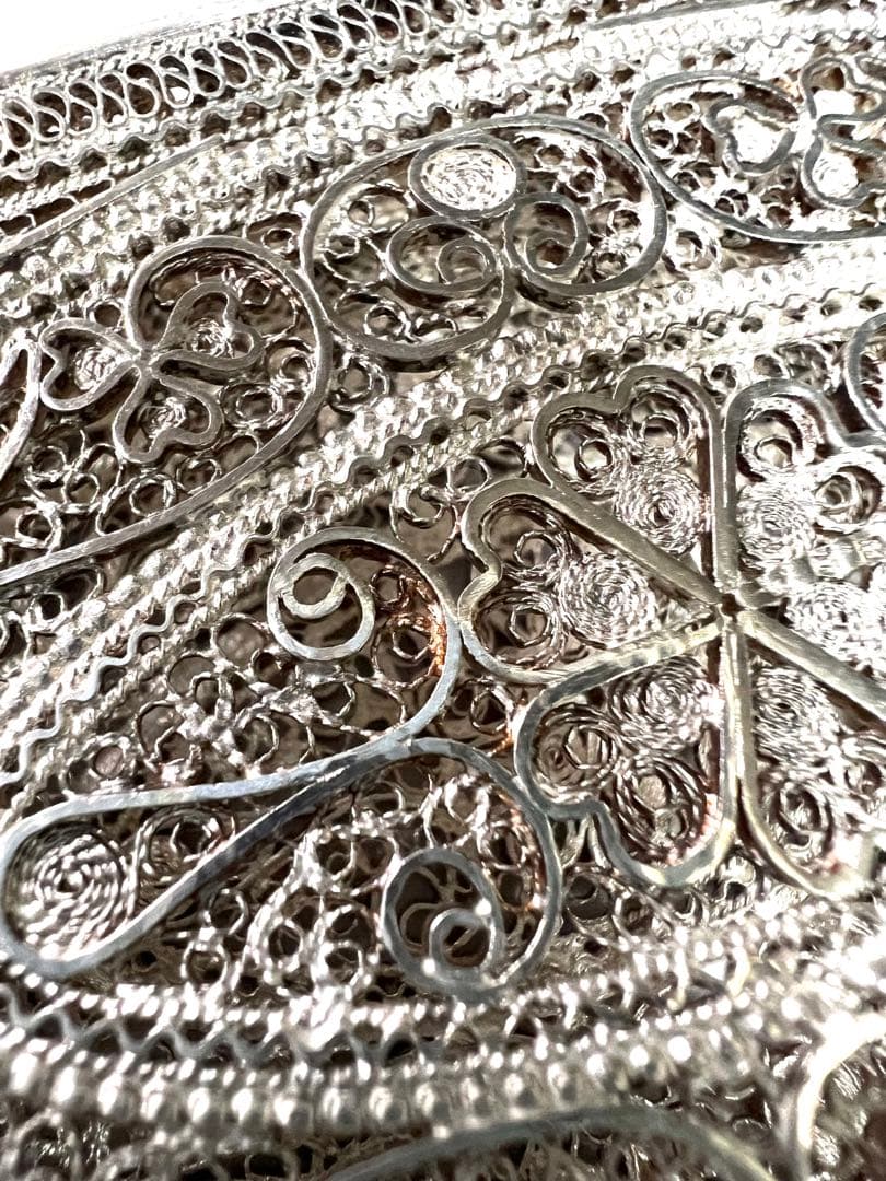 美品 シルバー silver 煙草入 小物入 銀細工 メッシュ 約132g