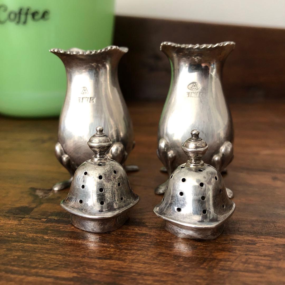 Vintage 英国　純銀製　ソルト＆ペッパー　スターリングシルバー　ビンテージ