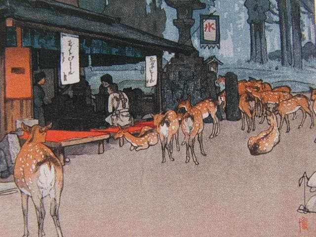 吉田博、【春日参道】、希少な額装用画集より、美品、日本人画家、新品額装付