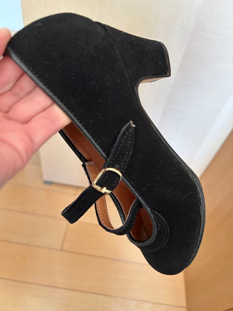 フラメンコシューズ スエード 黒 36