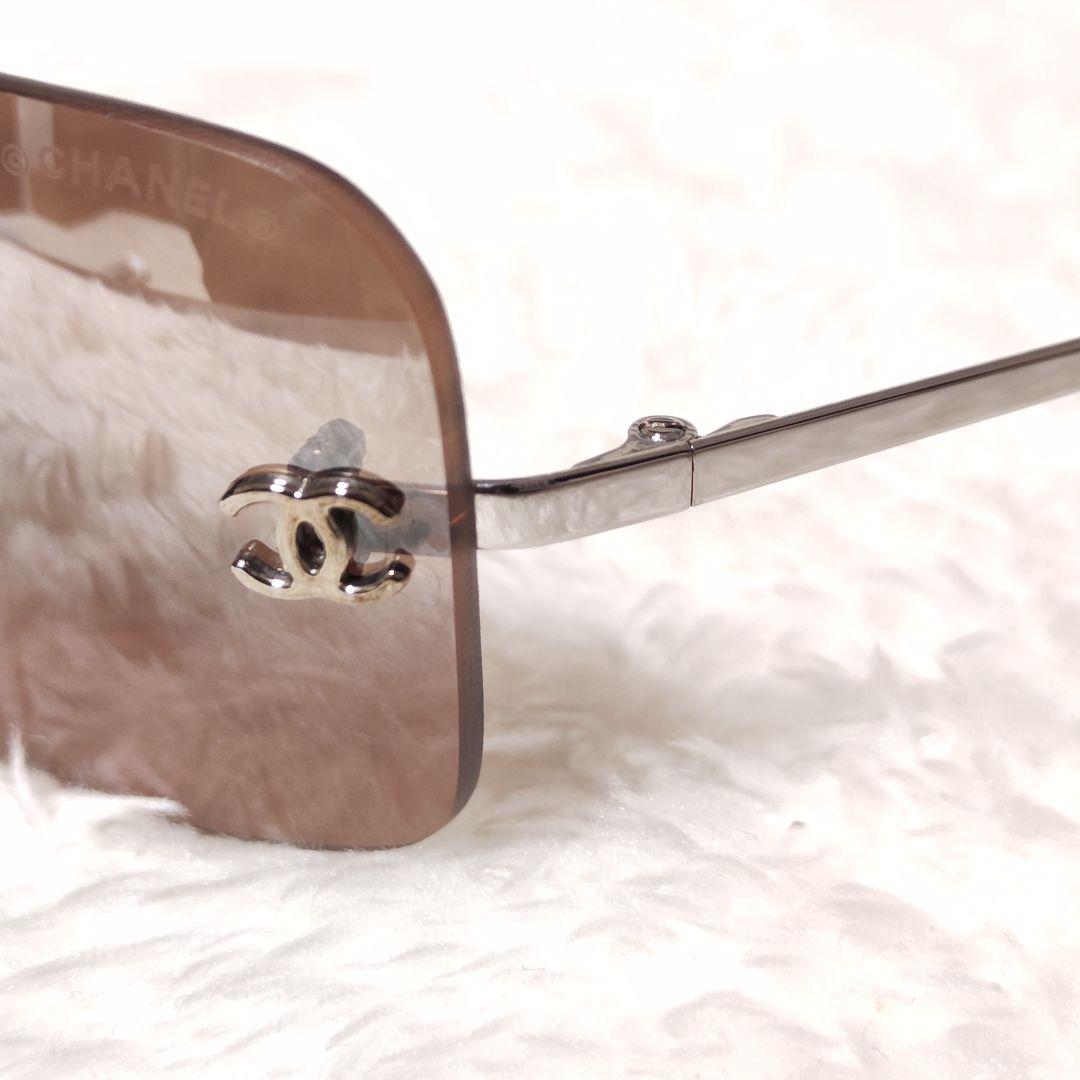 CHANEL リムレス サングラス ココマーク シルバーフレーム