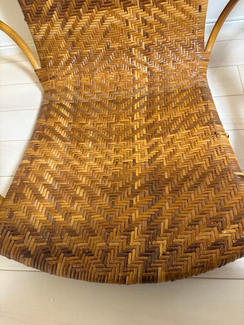ラタン　丸座椅子　2台セット　アジア　レトロ