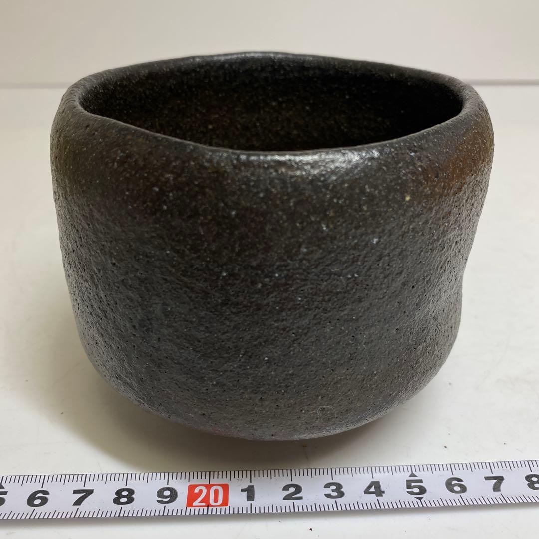 佐々木照楽 長次郎禿うつし黒茶碗　共箱　幅約10.5㎝　東R8-0213☆2F