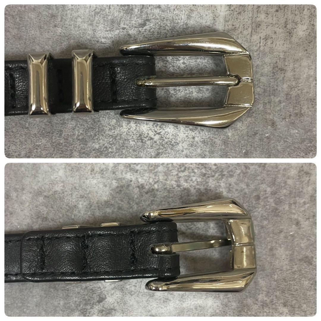 ヴェルサーチ　ベルト　メデューサ　ロゴ　ブラック　ゴールド　スタッズ　シルバー