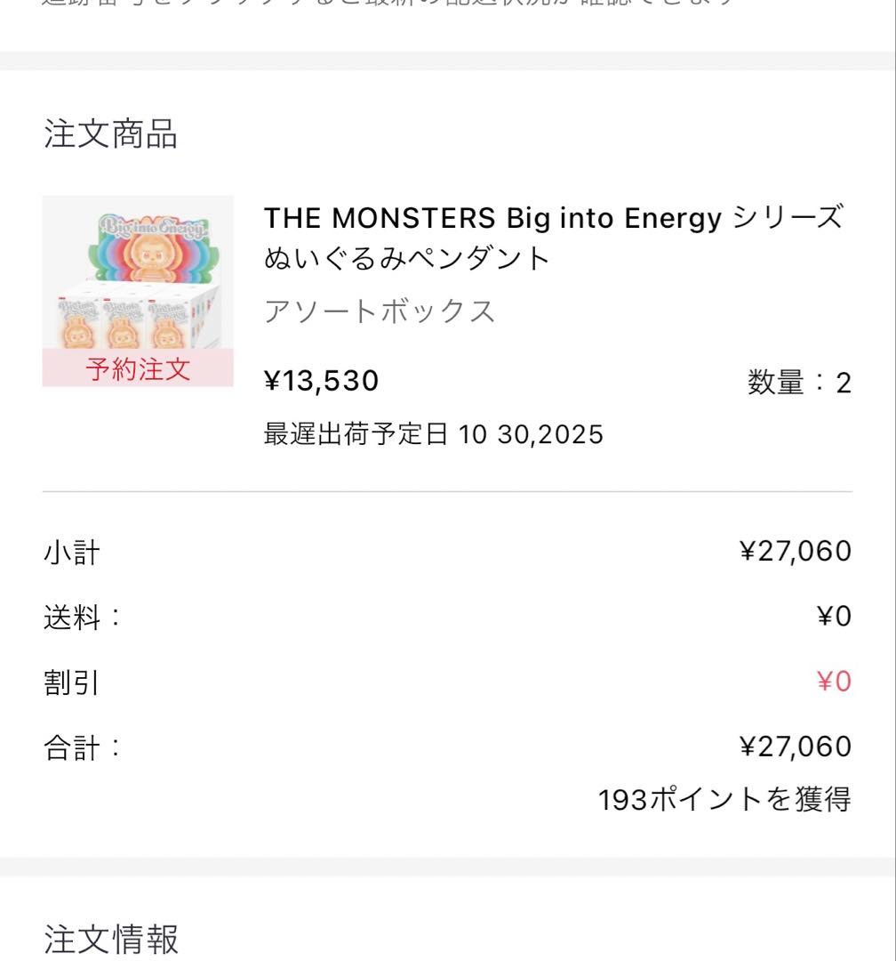 正規品・未開封　ラブブ Big into Energy アソートボックス　1箱