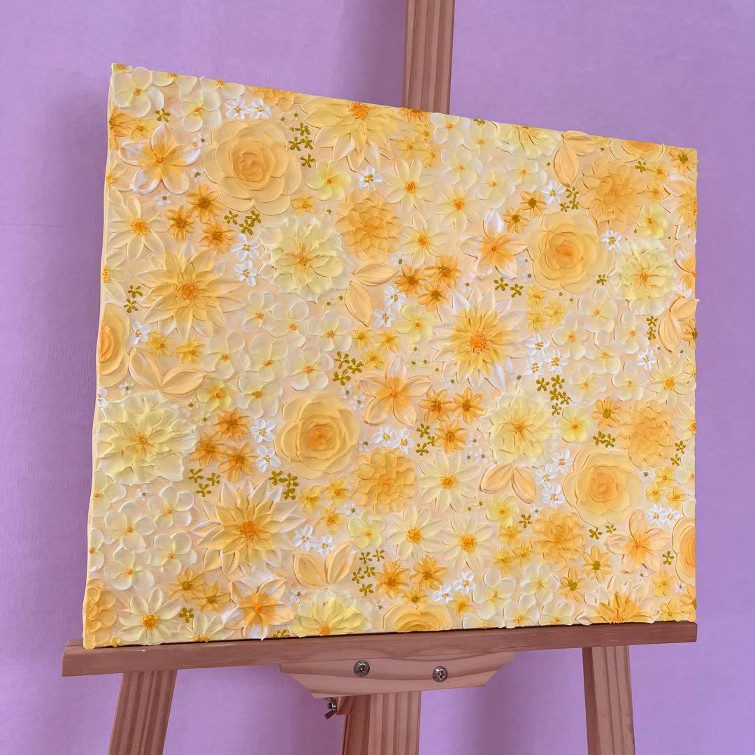 テクスチャーアート フラワーアート ボタニカル インテリア 花絵 花柄