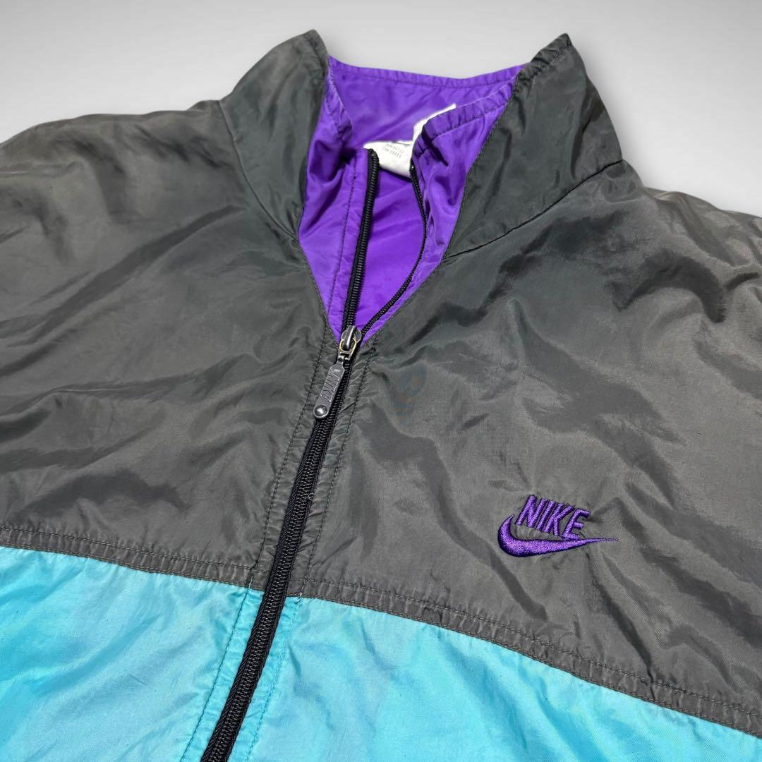 90s old Nike ナイロントラックジャケット ビンテージ古着L短丈ナイキ
