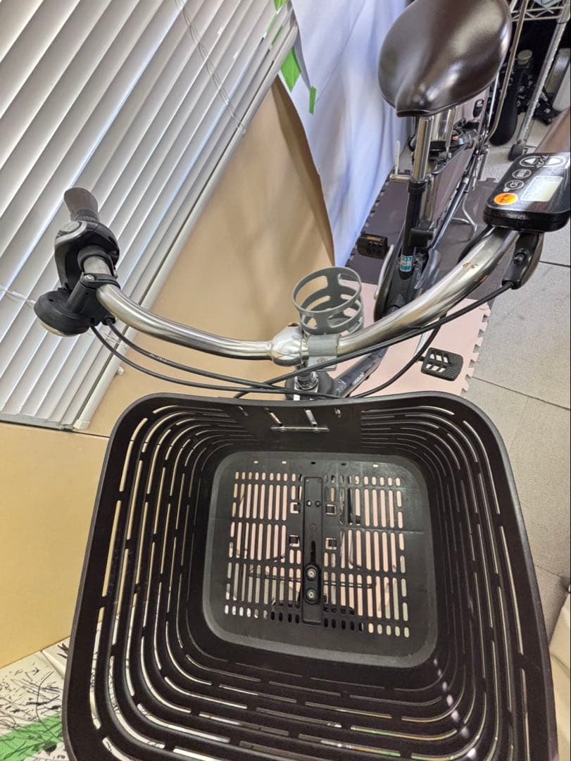 ◆【送料無料】Panasonic電動アシスト自転車 ネイビー 前カゴ付き