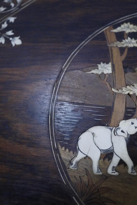 ◆象嵌寄木細工　八角形アンティークテーブル　 飾り台　サイドテーブル木製