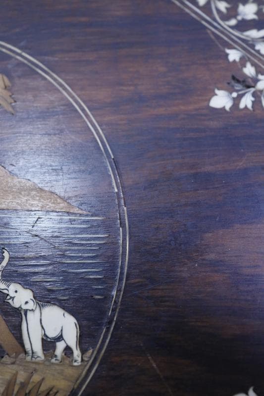 ◆象嵌寄木細工　八角形アンティークテーブル　 飾り台　サイドテーブル木製