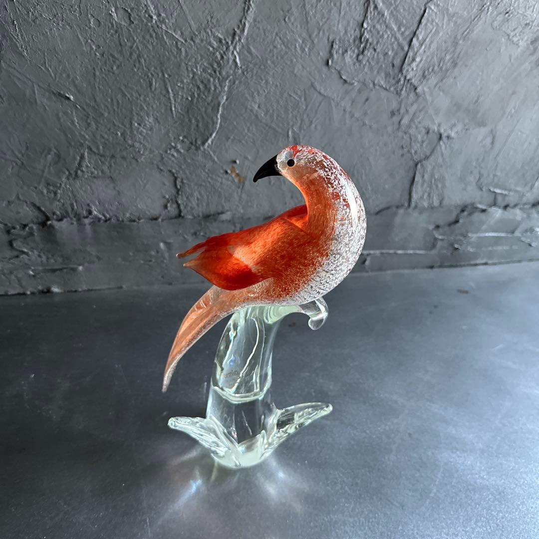 瞬間お値下げ‼️すごい存在感！イタリア製ムラーノガラス　フォルミア社製オウム置物