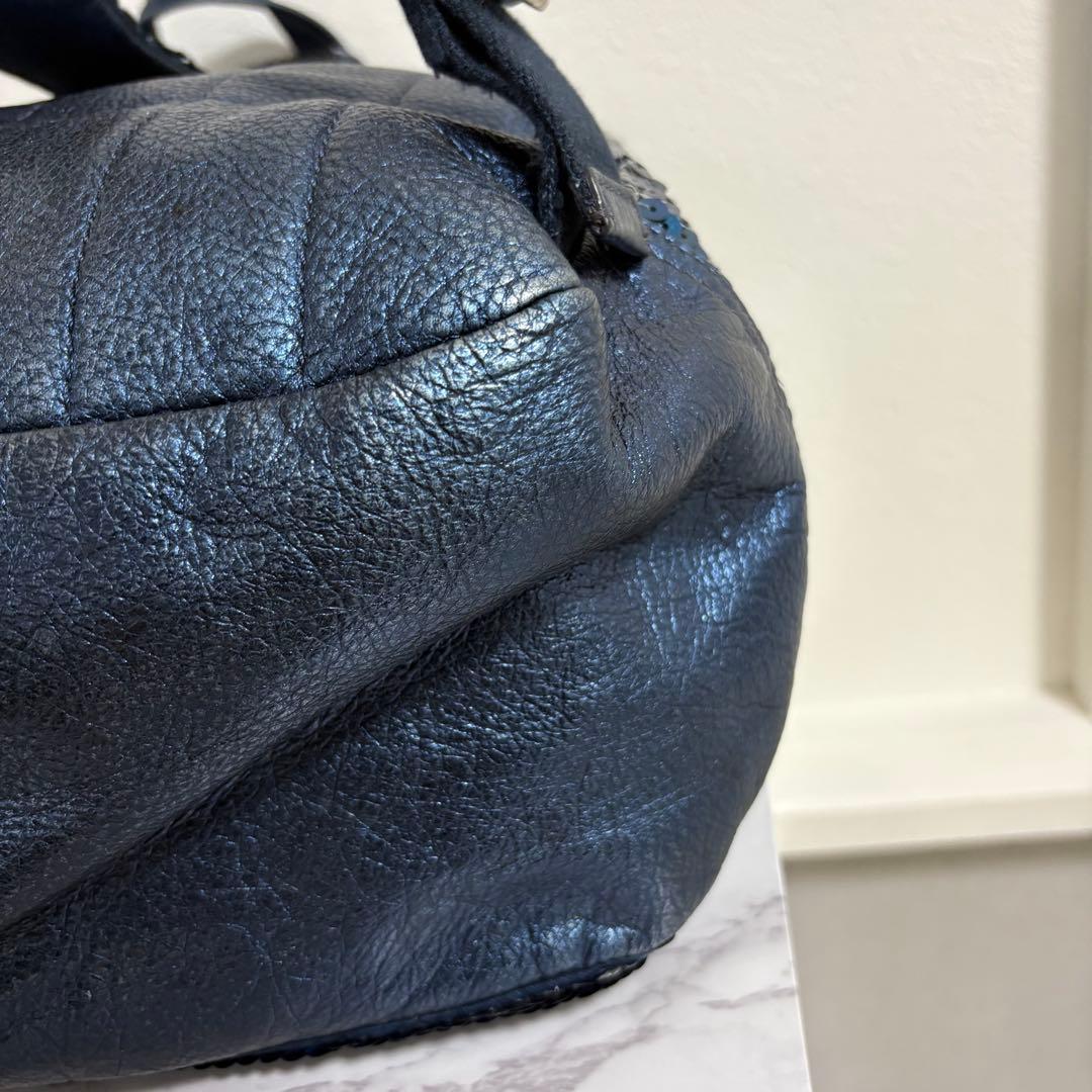 リュック・バックパック Coach blue poppy sequin backpack limited