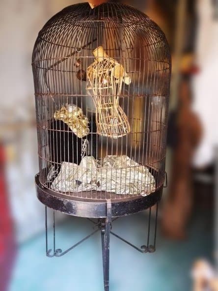 アイアン 巨大鳥かご アンティーク バードケージ プランター 置物