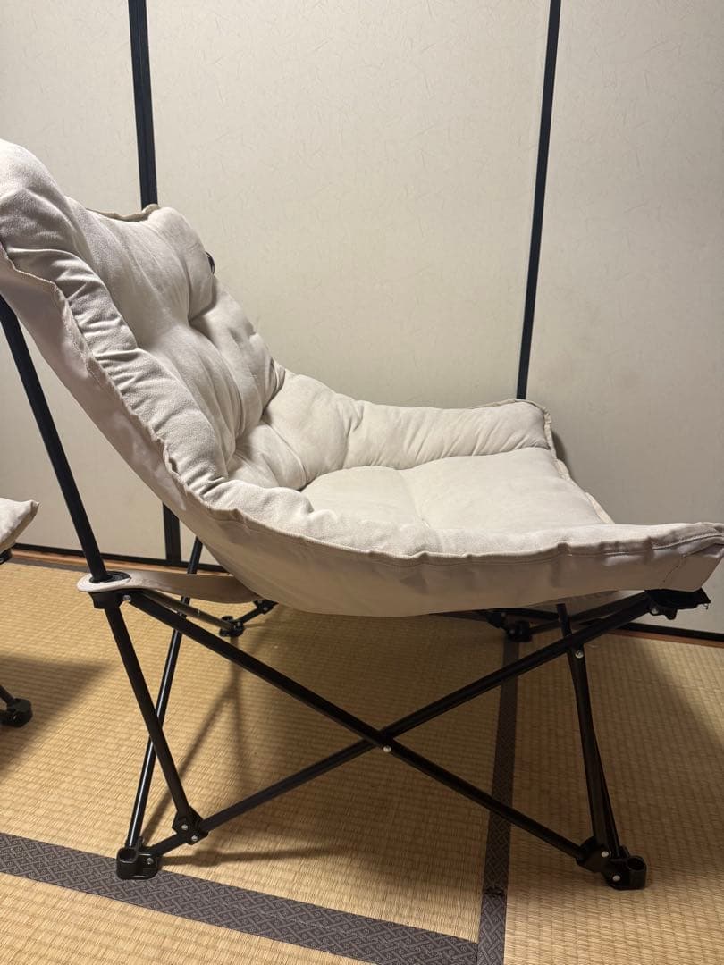 ニトリ　バタフライチェア　ワイド　折りたたみスツール　オットマン　セット