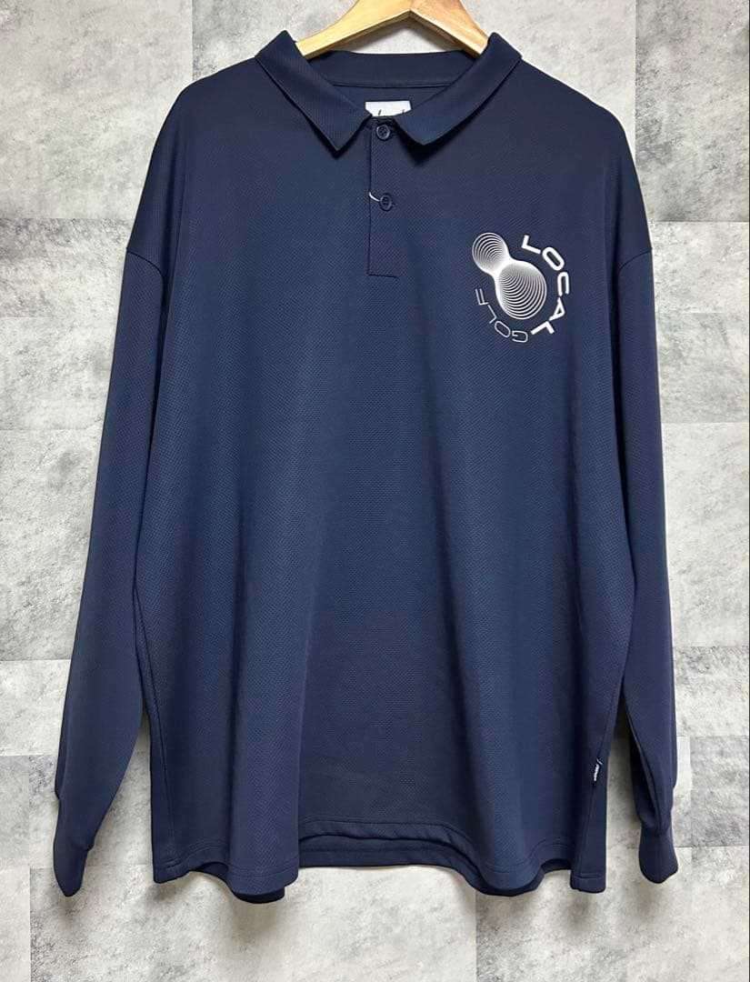 新品　タグ付　ローカルゴルフ　長袖ポロシャツ　ビックプリント M/L ネイビー