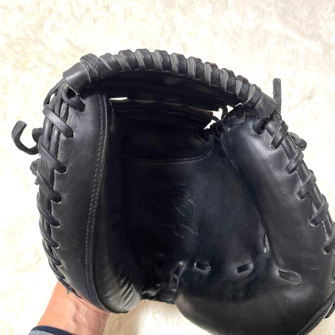 【美品】 ミズノ ビクトリーステージ 硬式 キャッチャーミット 黒 捕手用 厚革