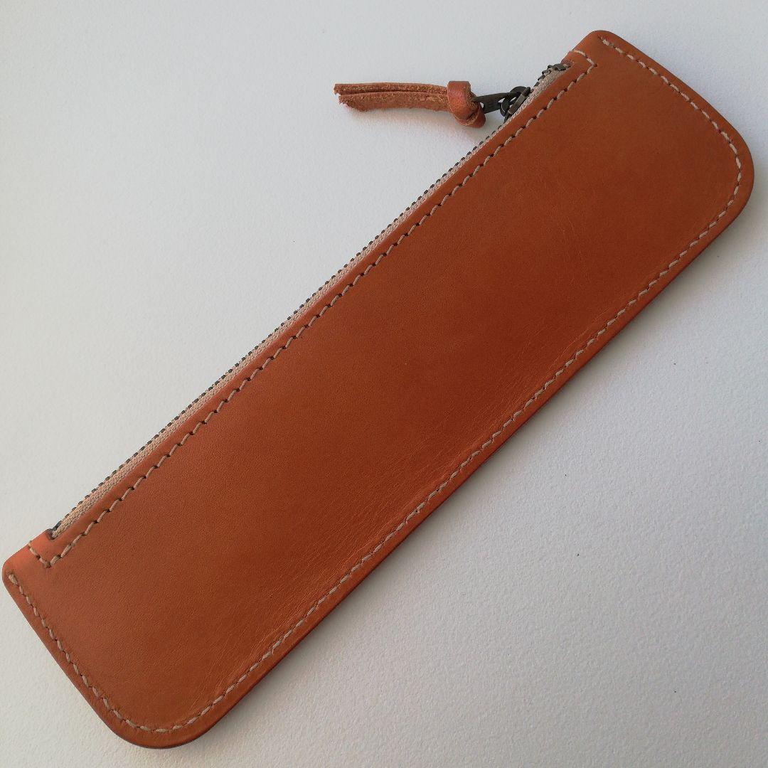 レザー　本革　ペンケース　ペンポーチ　スリム　ポーチ　筆箱　シンプル　ビジネス