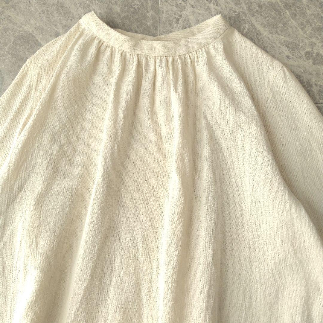 051 群言堂 石見銀山 コットン シルク ボトルネック ブラウス アイボリー