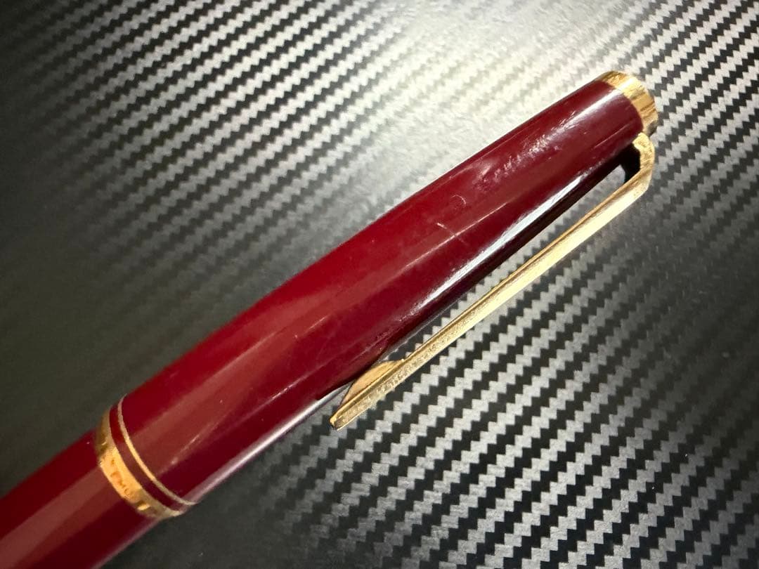美品 モンブラン No.221 EF 極細字 ボルドー 両用式 万年筆