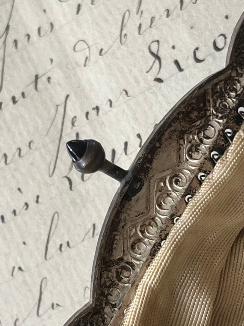 アンティークフランス小さなパースケースワイヤーメッシュ鞄ビスクドール小物