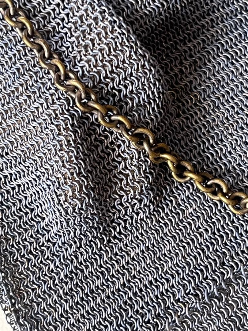 アンティークフランス小さなパースケースワイヤーメッシュ鞄ビスクドール小物