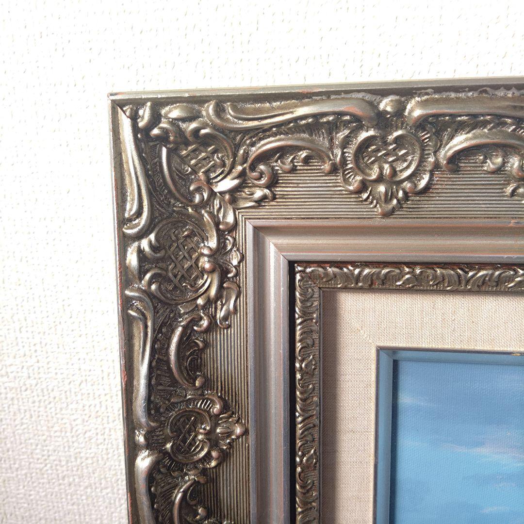 《値下げOK》真作 千葉弘道「朝やけの海」油彩 F20号 大型肉筆画 額装