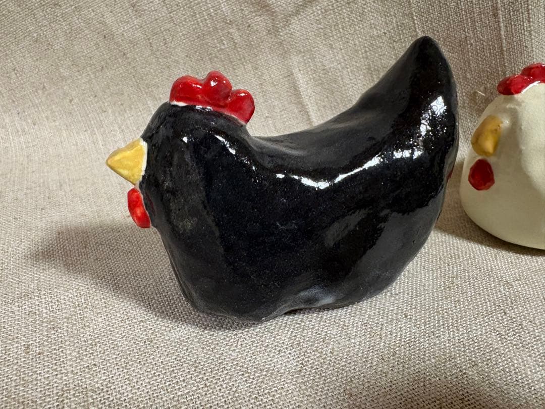 【新品】　つちつち舎　にわとり　鳥　置物　手びねり　陶芸　京焼
